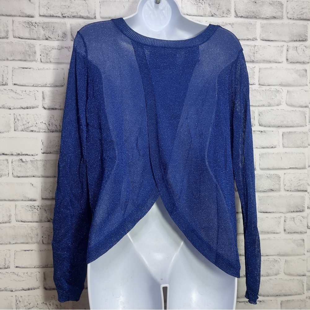 AIKO Electric Blue Open Back Knit Sweater NWT Extra Small - Picture 4 of 9